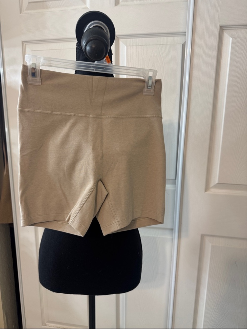Athleta Beige High-Rise Bike Shorts